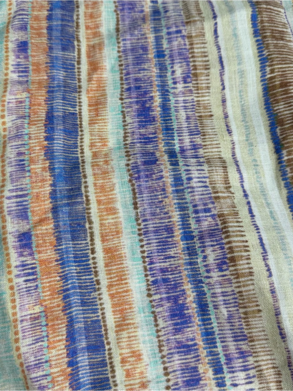 Robert Graham Linen Button-Up Shirt Large Multicolor Striped Short Sleeve miami - Picture 10 of 12